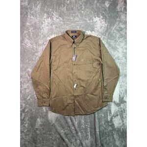 Vintage NWT Stafford Mens Dress Shirt Size 17 36-37 Brown 100% Cotton